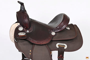 HILASON Western Child Horse Trail Show Saddle Synthetic Pleasure Riding Brown